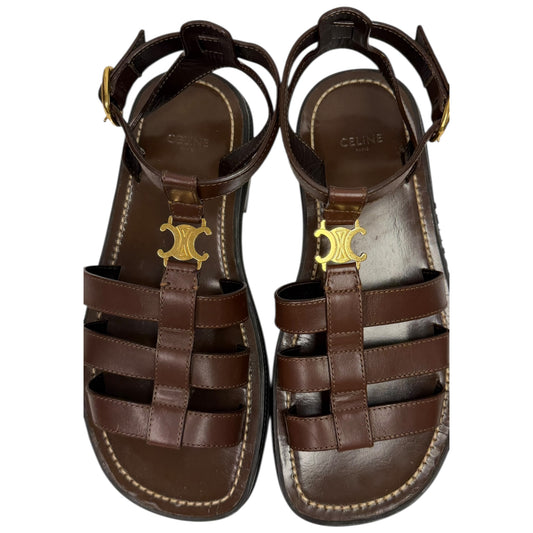 Preowned Authenthic Celine Triomphe Gladiator Sandal