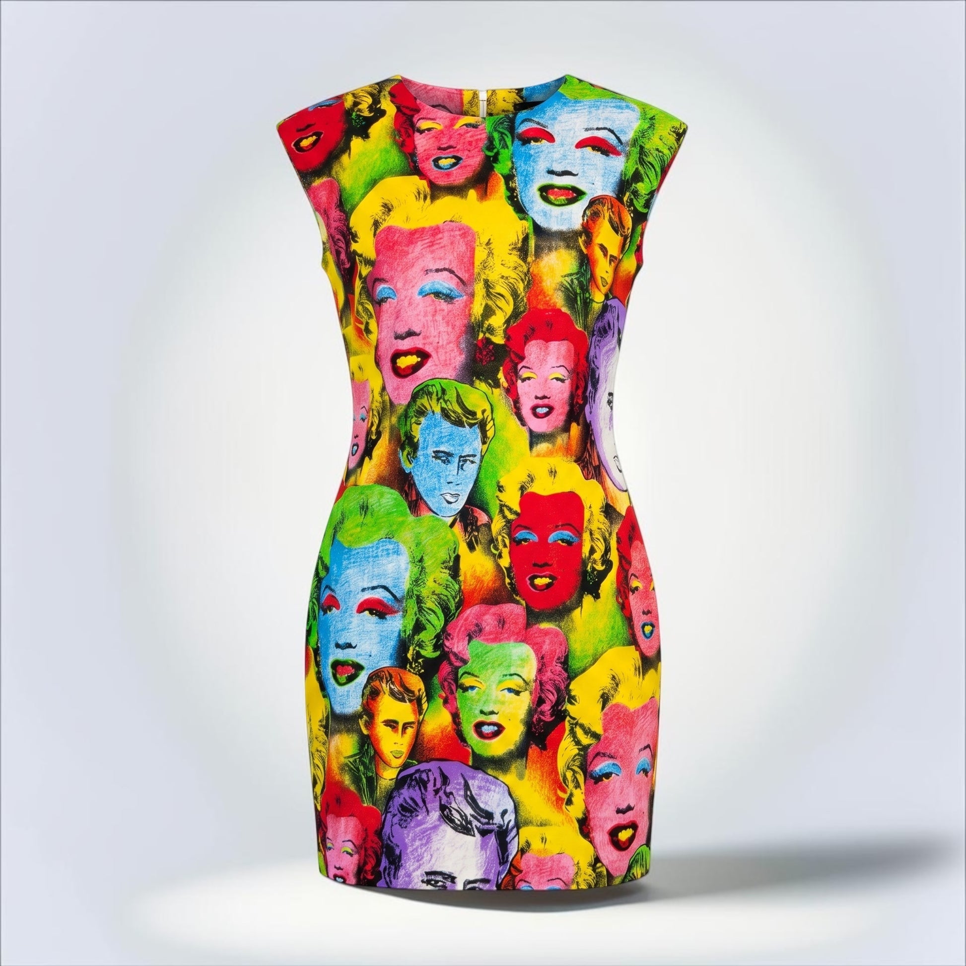 Pre-Owned Versace Tribute SS1991 pop art Marilyn Monroe print cap sleeve mini dress vintage — Style Reissue Vancouver