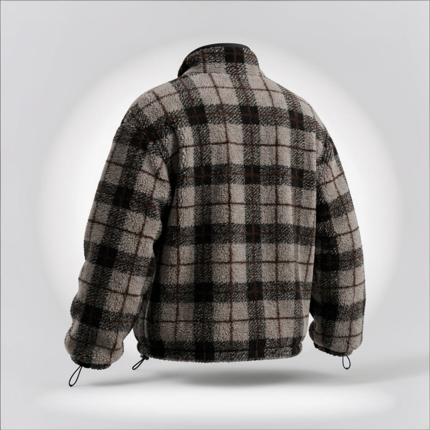 Pre-Owned Miu Miu Checked Teddy Fleece Zip Jacket Brown Grey Plaid Size S — Excellent | Style Reissue Vancouver