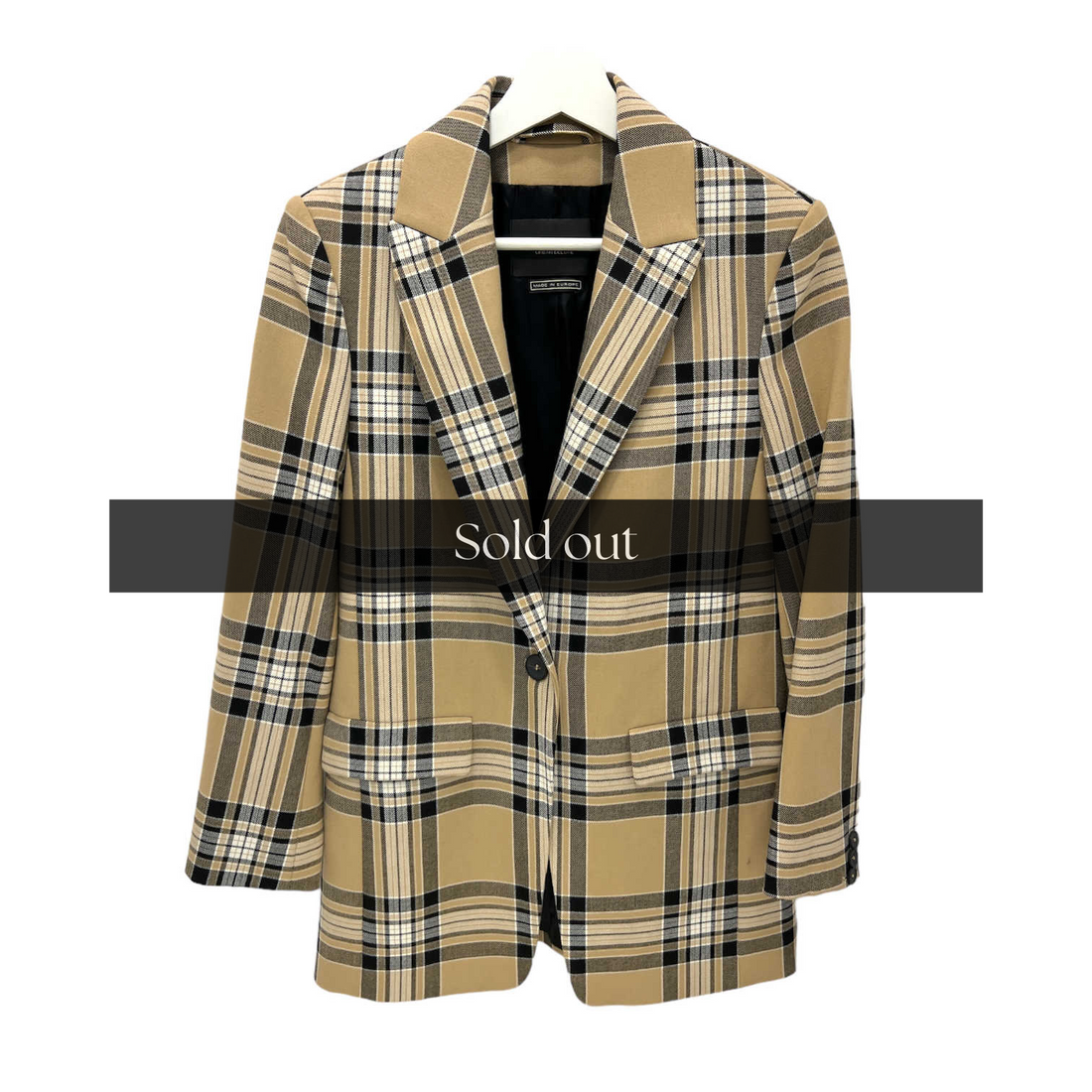 Plaid Single Breasted Blazer - 6