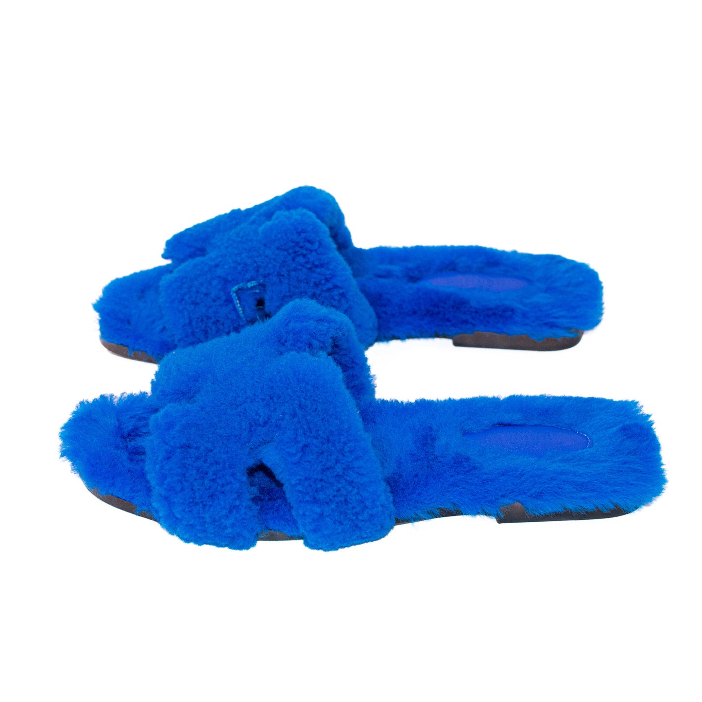 Pre-Owned Hermès Oran Shearling Sandals (37)