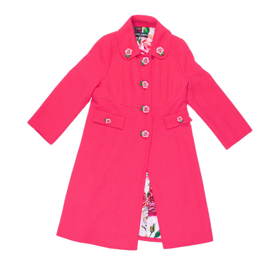 Pre-Owned Dolce & Gabbana Rosebud Coat (46)