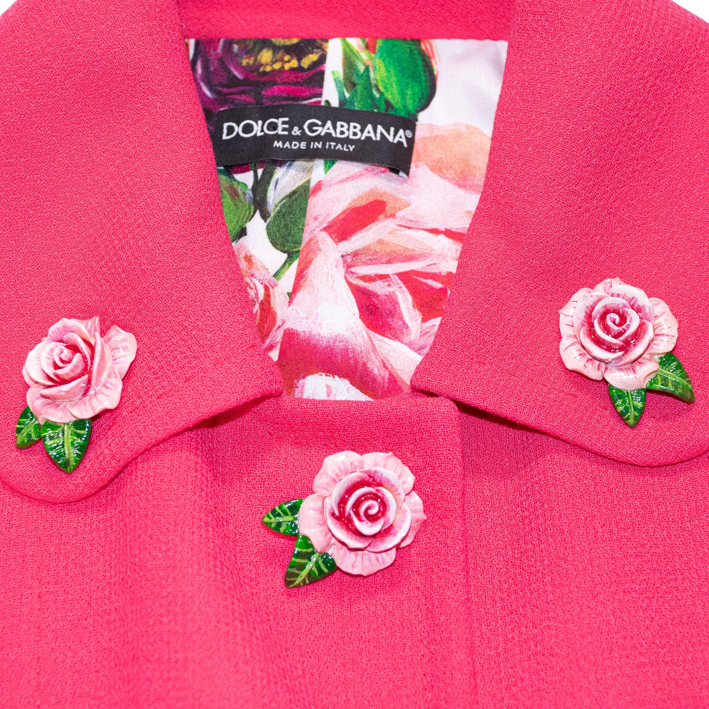 Pre-Owned Dolce & Gabbana Rosebud Coat (46)