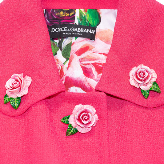 Pre-Owned Dolce & Gabbana Rosebud Coat (46)