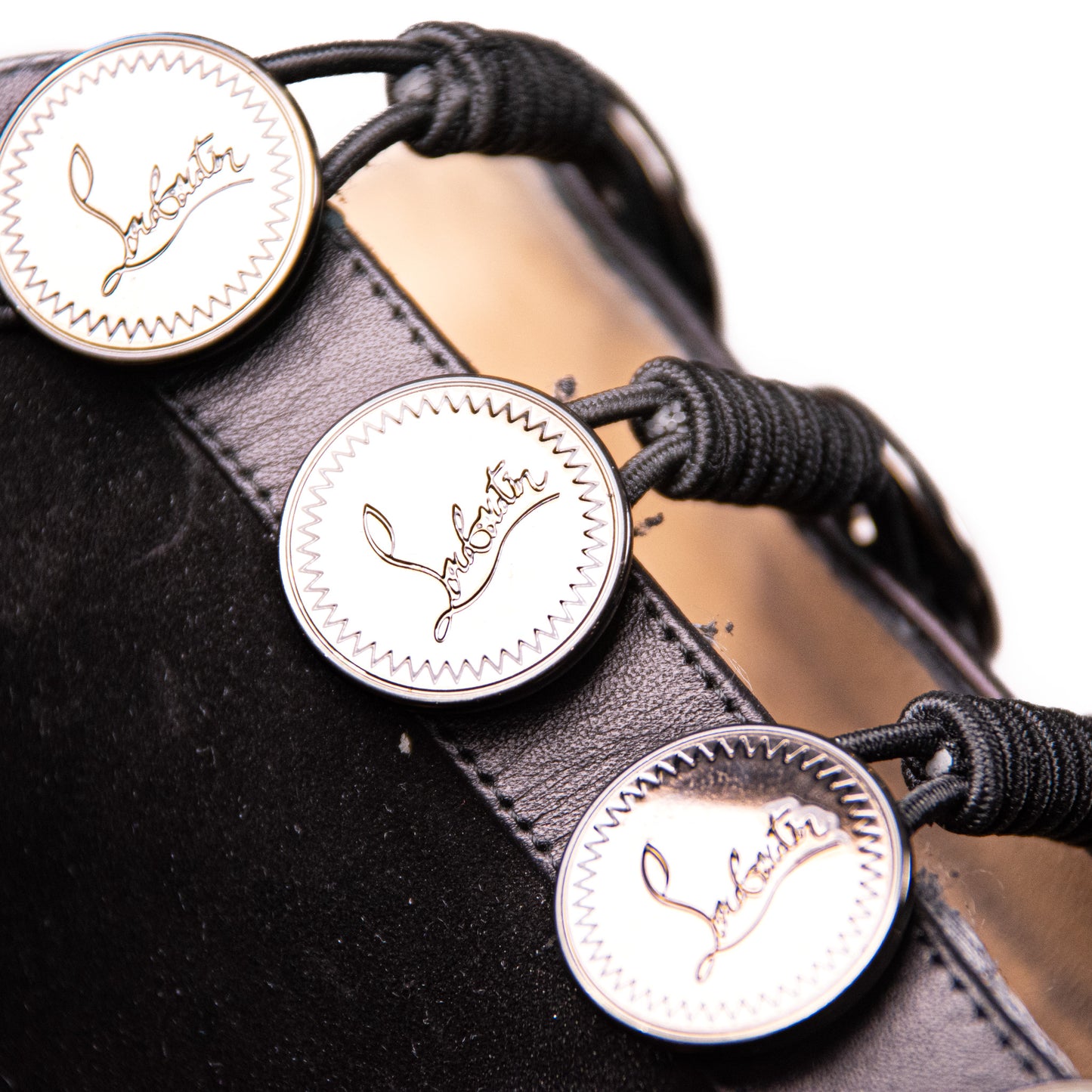 Pre-Owned Louboutin Calfskin Suede Alphabouton 70 Boots (38.5)