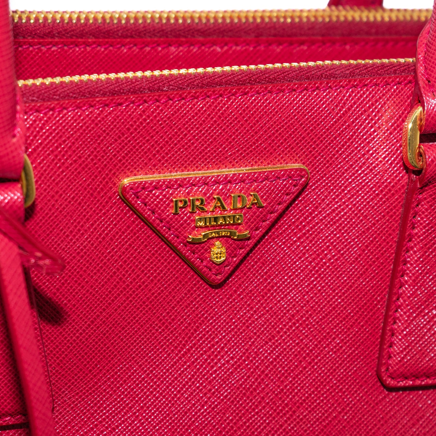 Pre-Owned Prada Saffiano Double Zip Galleria Bag