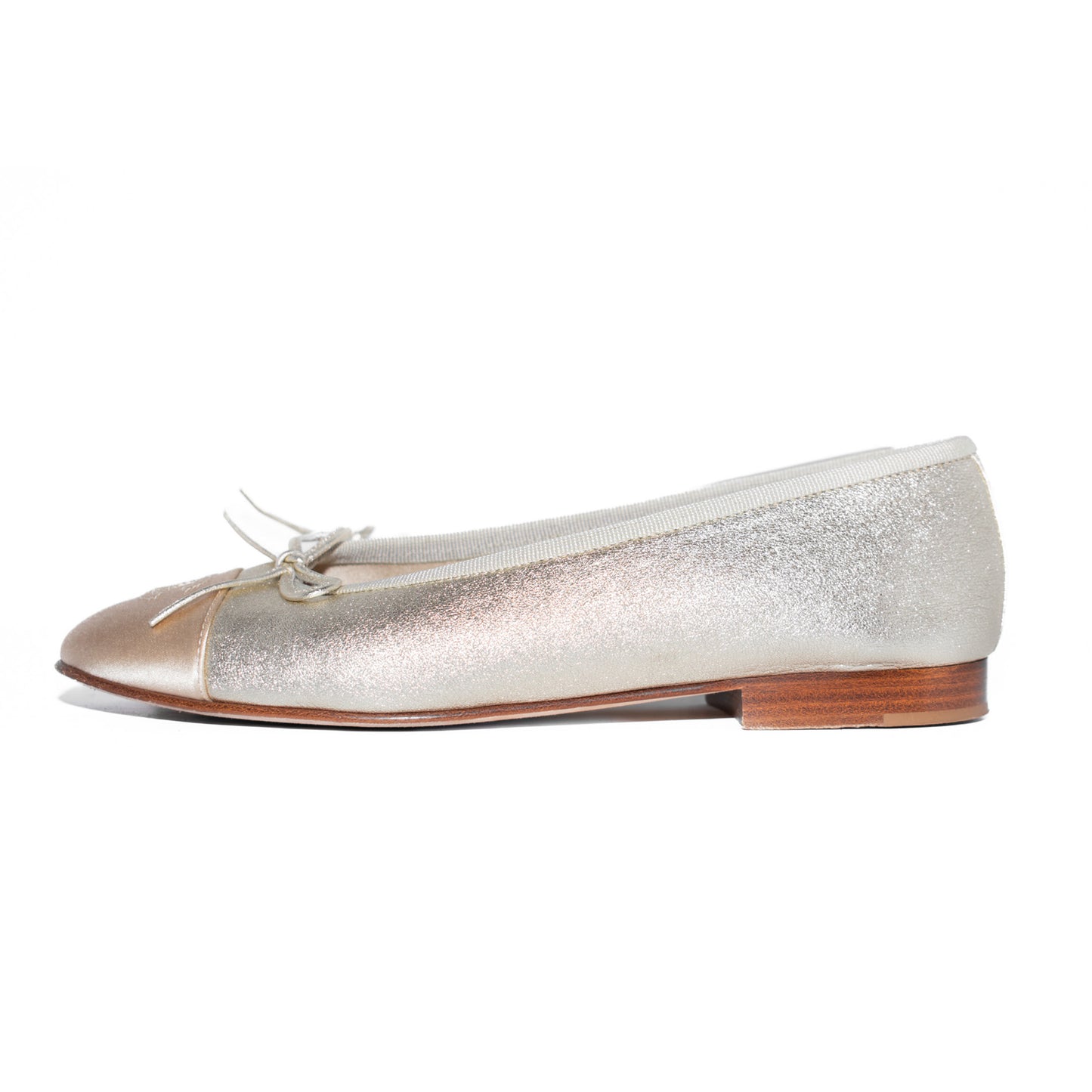 Pre-Owned Chanel Cap Toe Ballerina Flats (37)