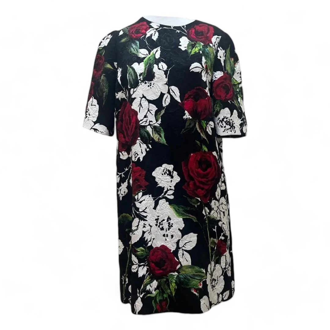 Dolce & Gabbana Rose Printed Dress - 40