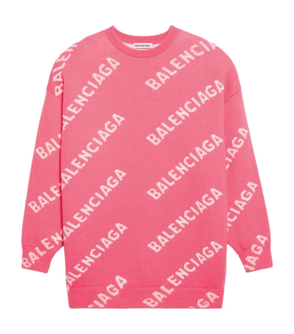 Balenciaga All Over Logo Sweater - M