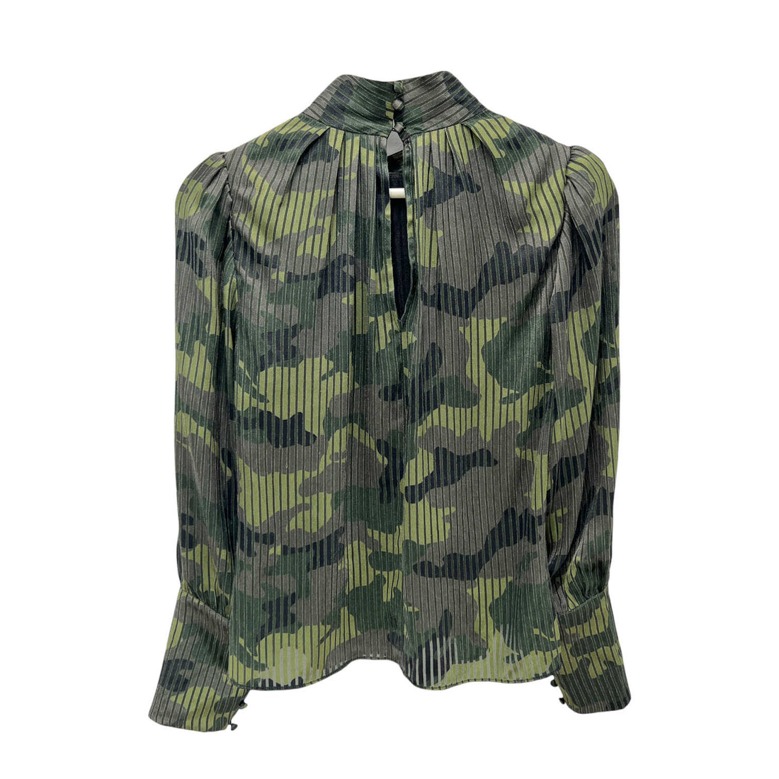 Alice + Olivia Mock Neck Camo Print Blouse - S