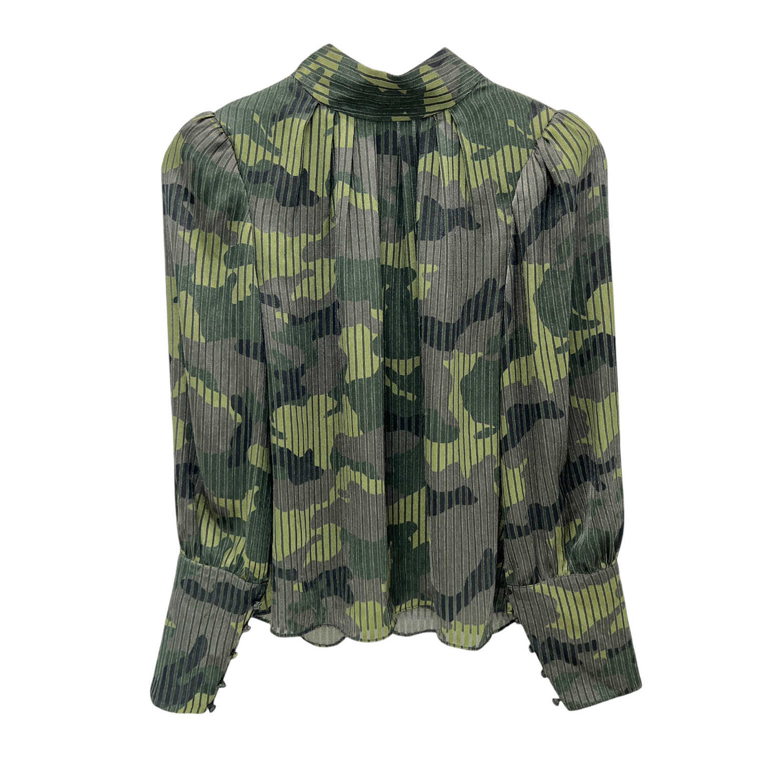 Alice + Olivia Mock Neck Camo Print Blouse - S