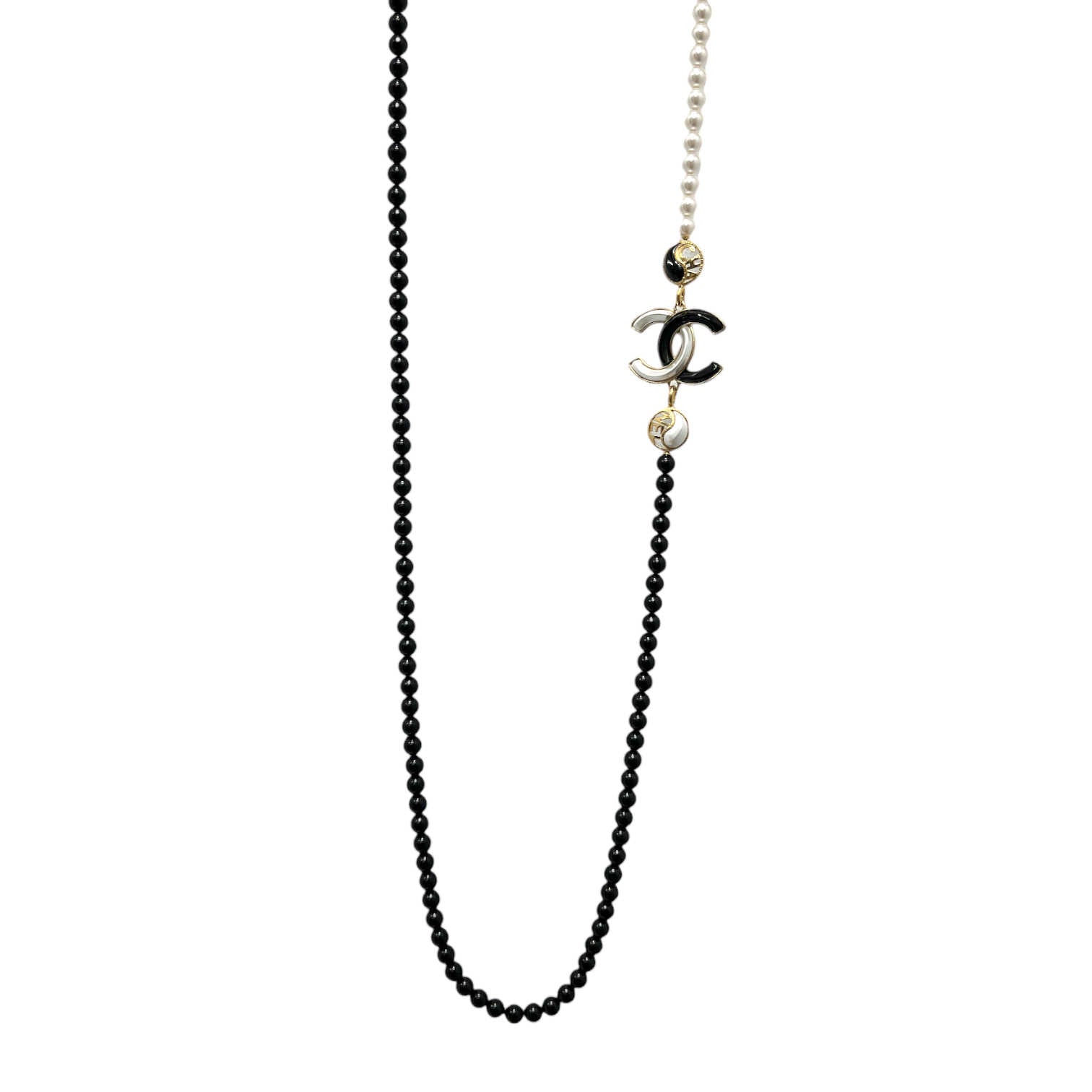 chanel long beaded necklace worn view