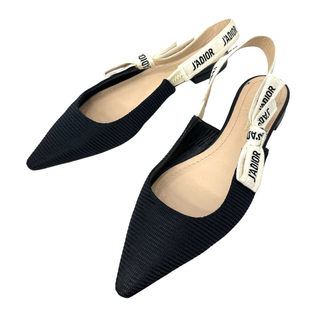 dior black j'adior slingback flats excellent condition front