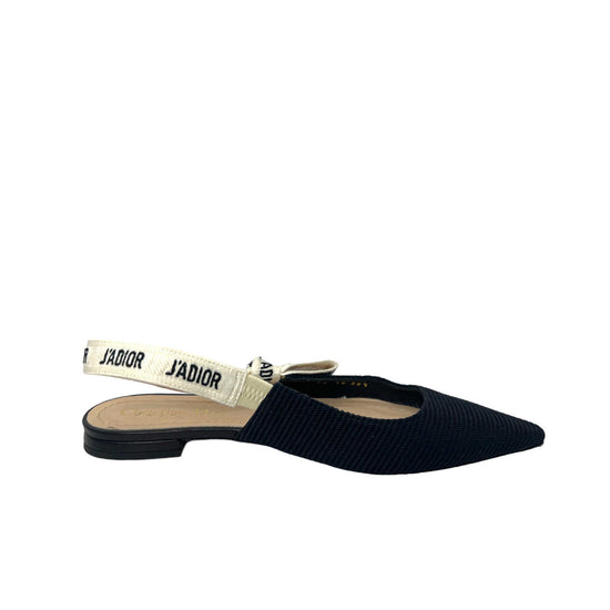 dior black j'adior slingback flats left inner side view