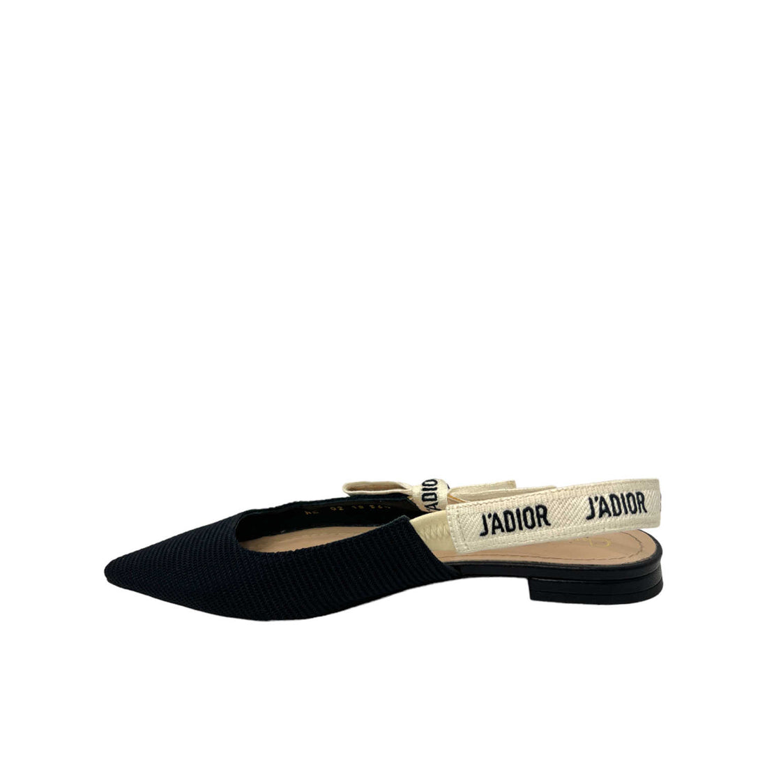 dior black j'adior slingback flats right inner side view