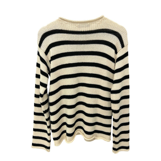 dior striped shoulder button sweater back