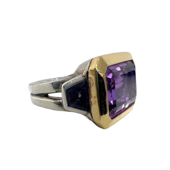 david yurman amethyst three stone novella ring side wear zoom