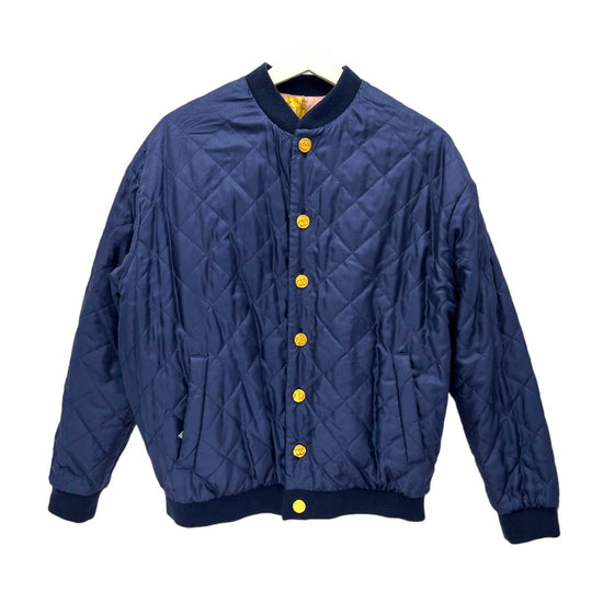 gucci pink navy reversible quilted bomber jacket reversed 