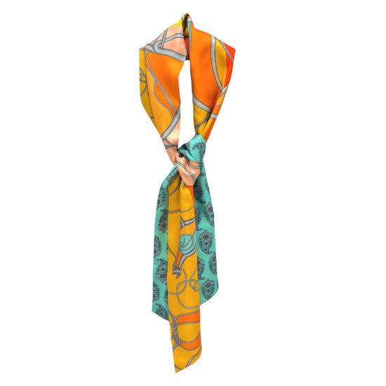 hermes reversible maxi twilly scarf tied