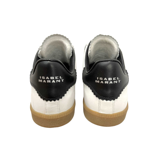 isabel marant white beth velcro sneakers heel view