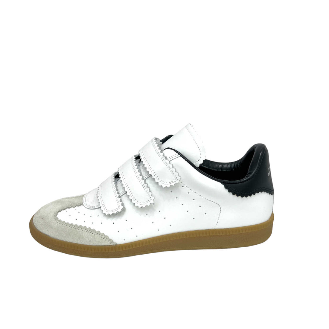 isabel marant white beth velcro sneakers left outer side view