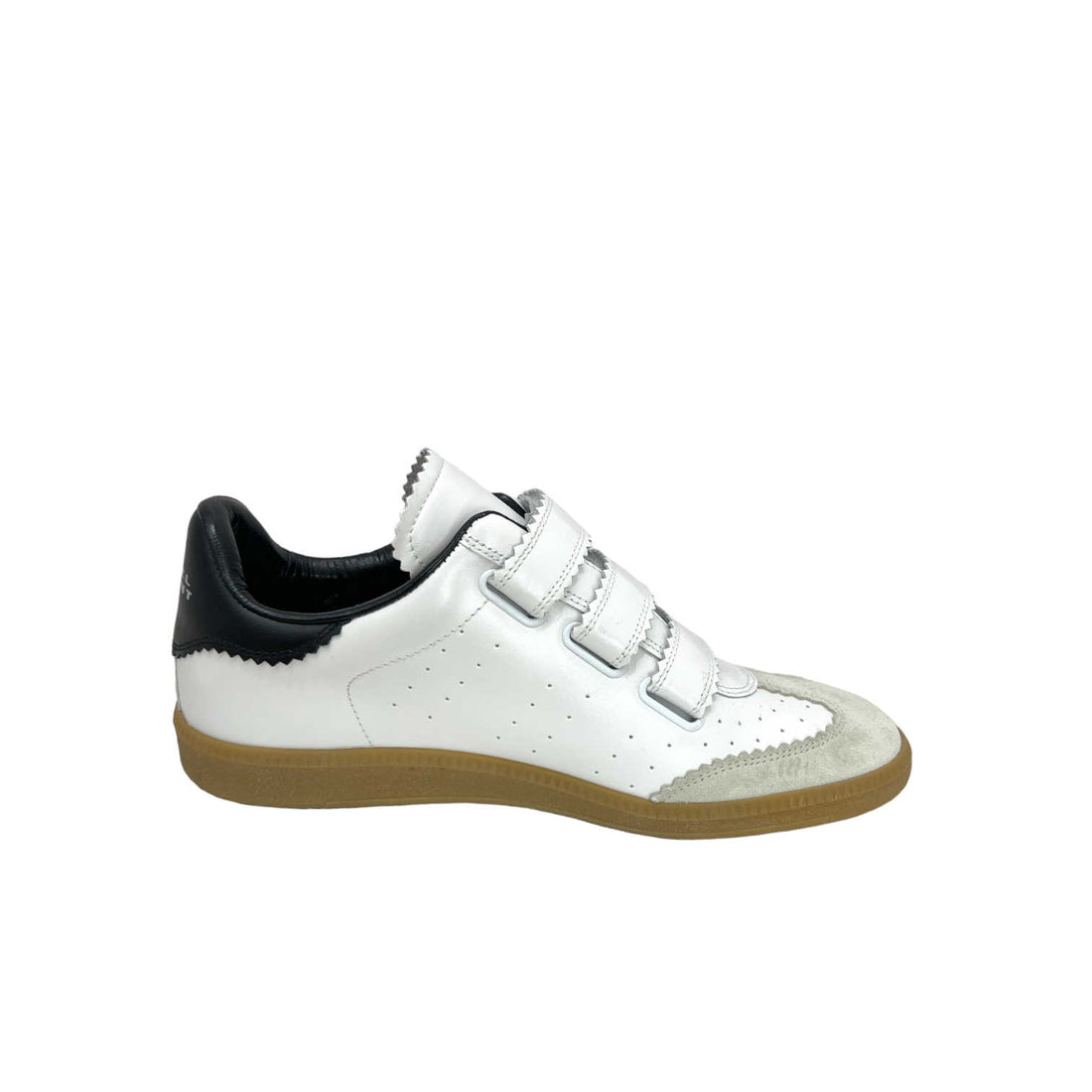 isabel marant white beth velcro sneakers left inner side view