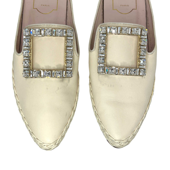 roger vivier ivory crystal mules vamp zoom