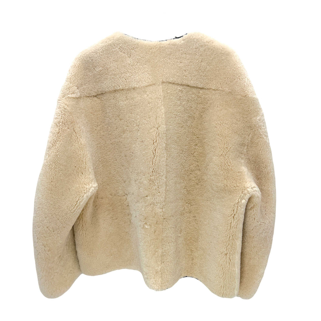 toteme shearling oversized toggle jacket back