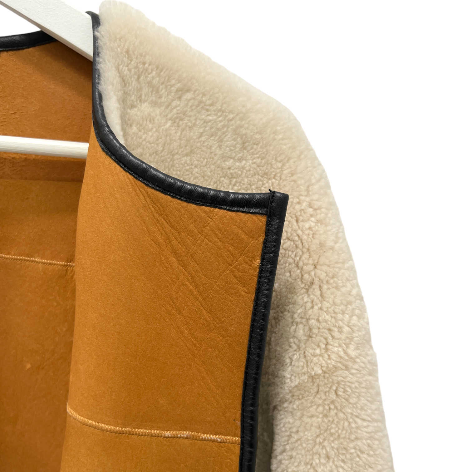 toteme shearling oversized toggle jacket interior zoom